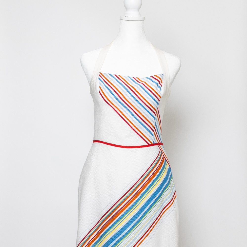 Anthropologie Tabitha Rainbow Cotton Seersucker Halter Dress